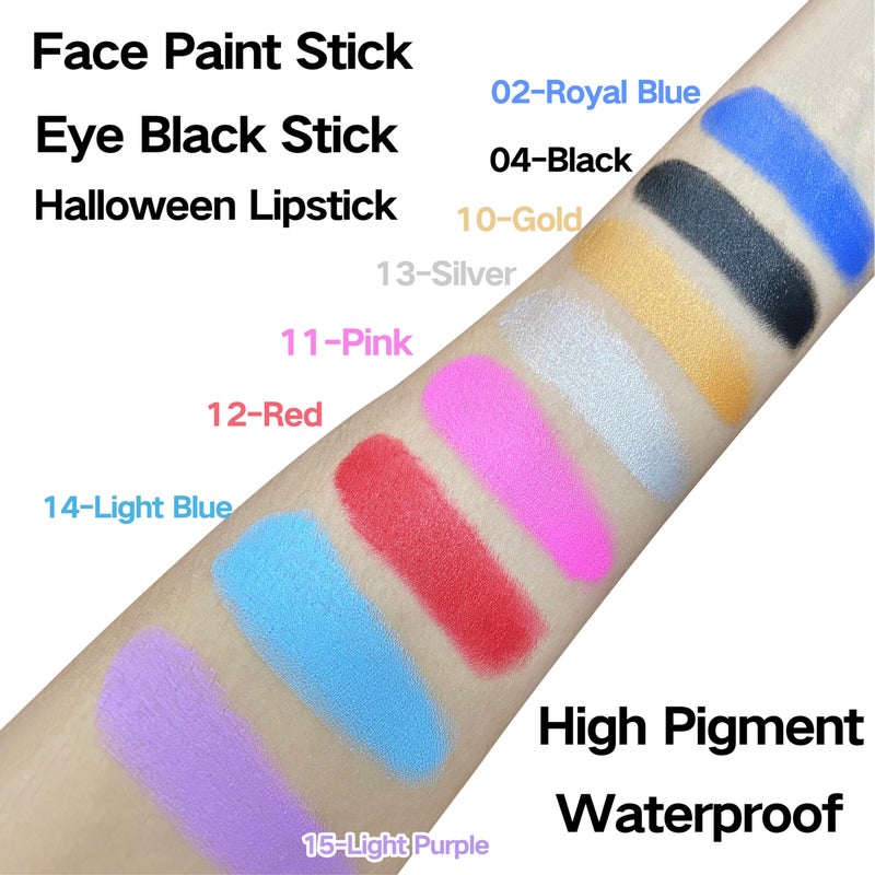 MEICOLY Silver Eye Black Stick,Waterproof Eye Black Baseball Softball Football Lacrosse,Silver Face Body Paint Stick for Halloween SFX Cosplay Tin Man Makeup - Image 3