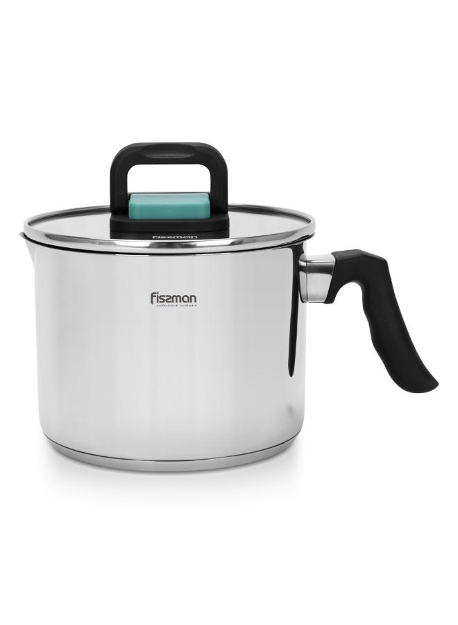 Fissman Milk Pot 2.5L, Non-Stick Stainless Steel Milk Warmer | Greblon C2 Non-Stick Coating by German Technology |18/10 INOX304 Mirror-Finished | Bakelite Handle | Induction Bottom for all Cooktops  - Image 5