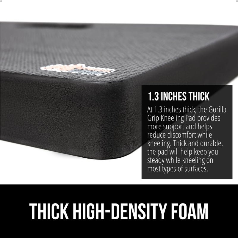 GORILLA GRIP Extra Thick Patent Pending Supportive Foam Kneeling Pad, Large Cushion Knee Pads for Gardening, Baby Bath Time, Dirt and Water Resistant, Workout and Garden Supplies, 17.5x11, Black - Image 3