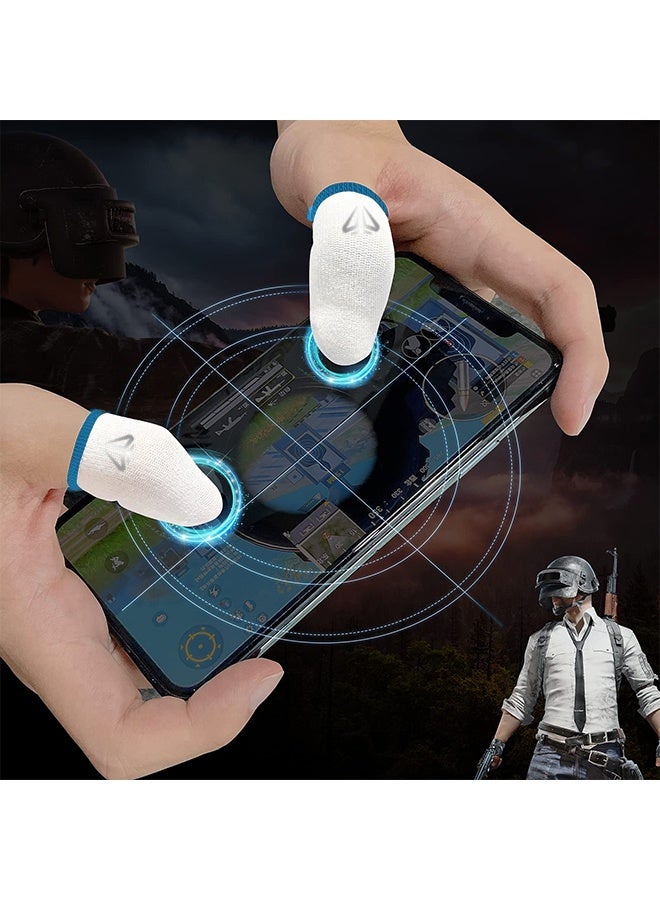 2 Pairs Silver Fiber Gaming Finger Sleeves – Ultra‑Thin, Anti‑Sweat & Breathable Seamless Thumb Covers for Mobile Gaming | PUBG, Free Fire, Call of Duty, Honor of Kings / King Glory (4pcs) - Image 2
