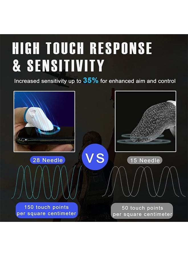 2 Pairs Silver Fiber Gaming Finger Sleeves – Ultra‑Thin, Anti‑Sweat & Breathable Seamless Thumb Covers for Mobile Gaming | PUBG, Free Fire, Call of Duty, Honor of Kings / King Glory (4pcs) - Image 4