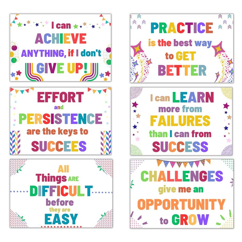 EKDALI EKDALI Growth Mindset Posters Banners Positive Sayings for Kids Room Nursery School and class room and home Variant 86 X 9 inches