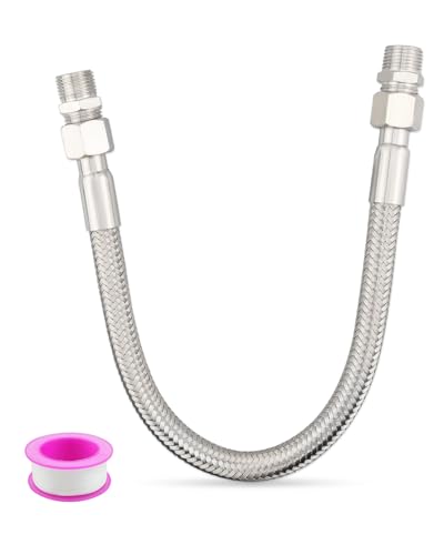 Nahntaipy Compressor Jumper Hose 12 NPT Male 20 Length 450 PSI 750F with Two 12 Male Adapters Both Sides Fittings Rotate Freely - Image 1