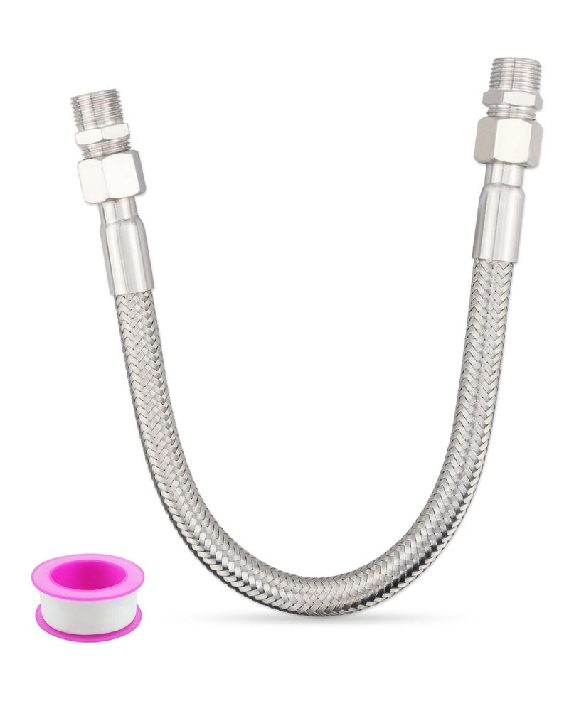 Nahntaipy Compressor Jumper Hose 12 NPT Male 20 Length 450 PSI 750F with Two 12 Male Adapters Both Sides Fittings Rotate Freely - Image 2