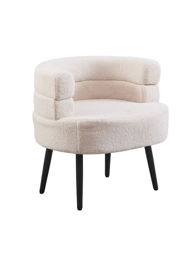 Brides Single chair, white bouclé fabric  - Image 1