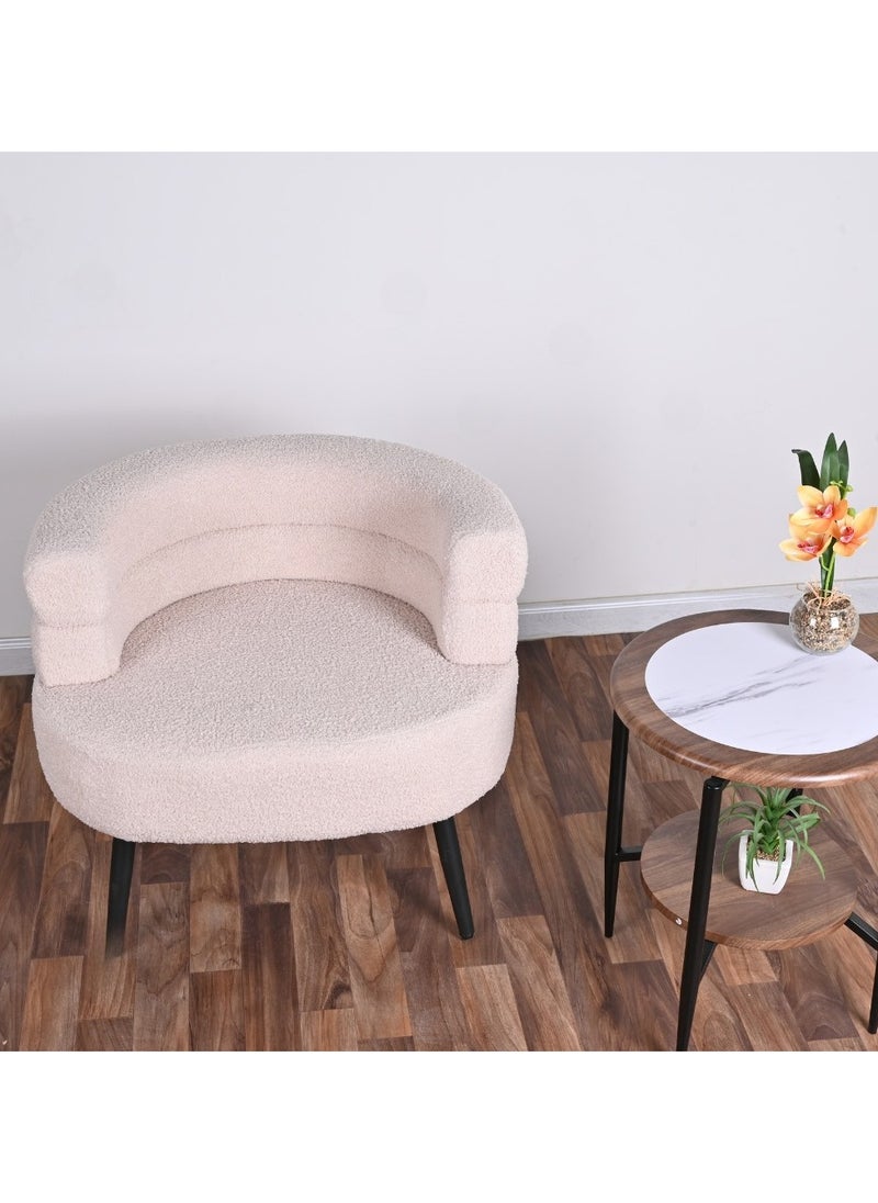 Brides Single chair, white bouclé fabric  - Image 3