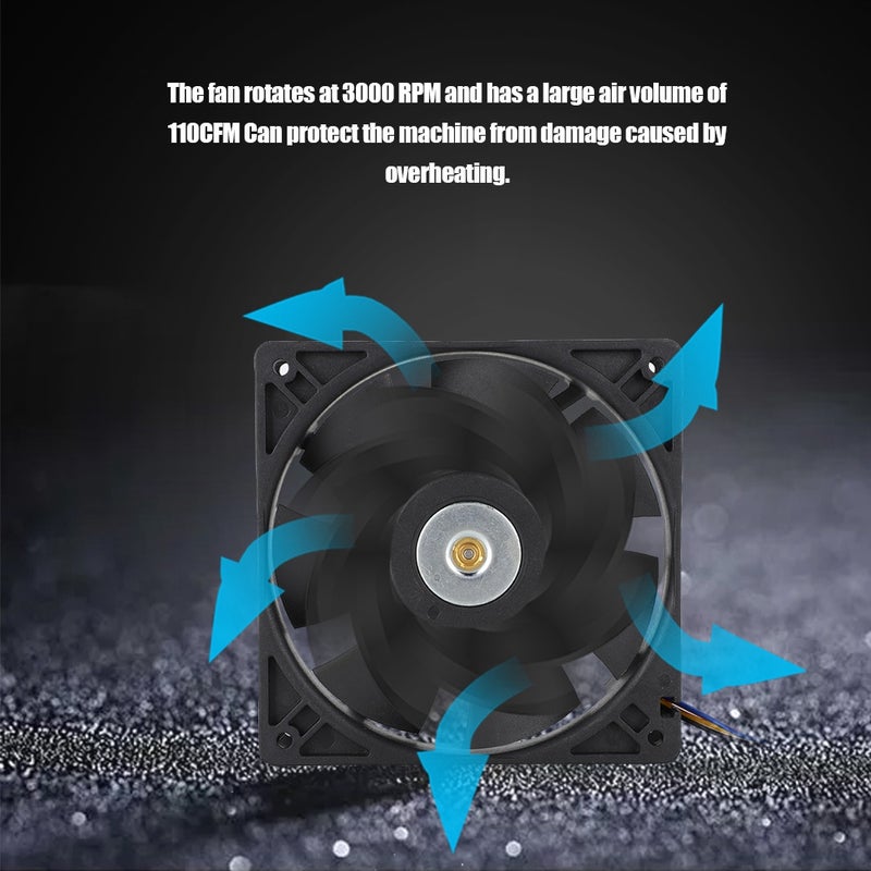 SHLF1212PHE‑15 DC12V 0.8A 12 سم مروحة تبريد صناعية 4 دبابيس 3000 دورة في الدقيقة 110 قدم مكعب للدقيقة مبرد خوادم - Image 3
