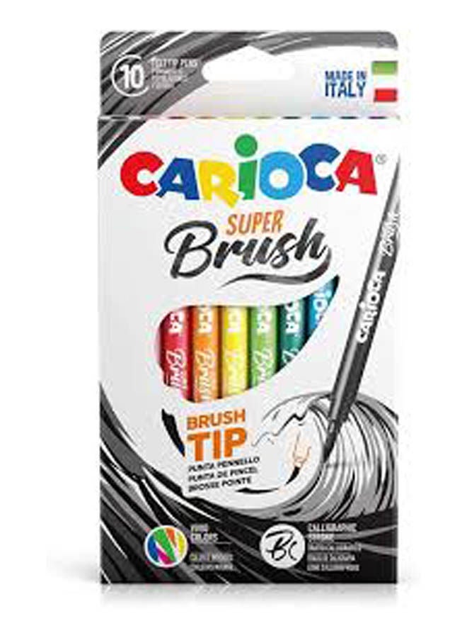 Colored Pens Brush Tip 10 Pcs Multicolour
