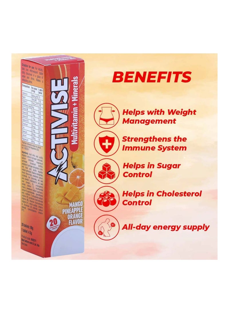Activise Multivitamin And Minerals Effervescent Tablets For Energy & Wellness Pack Of 20'S - Image 3
