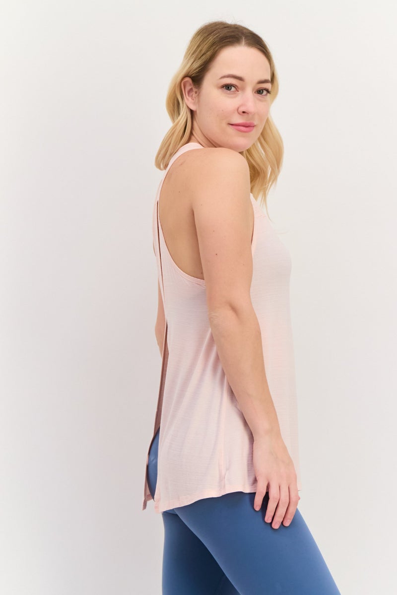 SKECHERS Women Sportswear Fit Sleeveless Training Top, Peach - Image 3