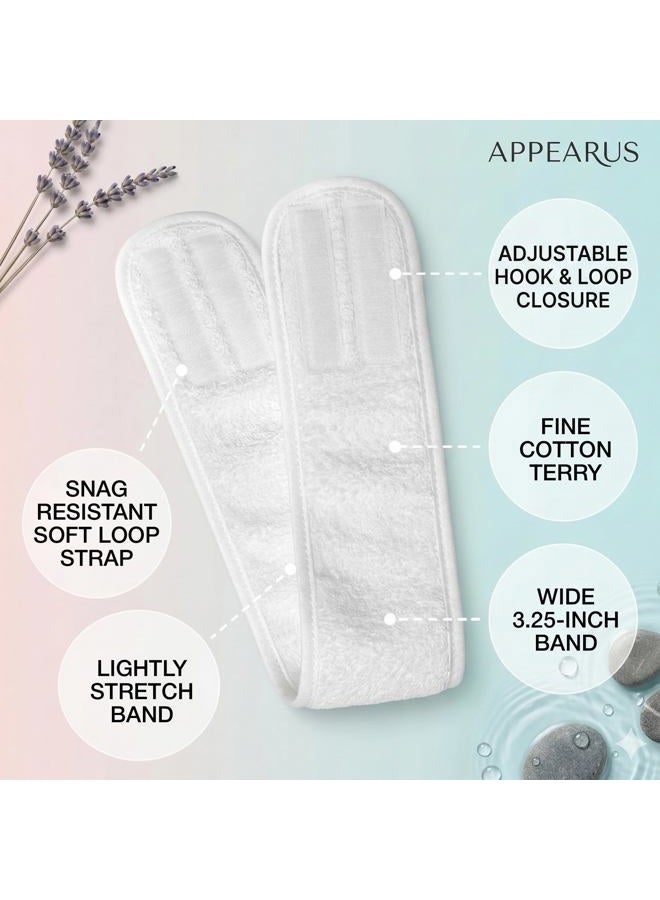 Appearus Pro. 80% Cotton Stretch Terry Spa Headbands (4 Count) - Image 4