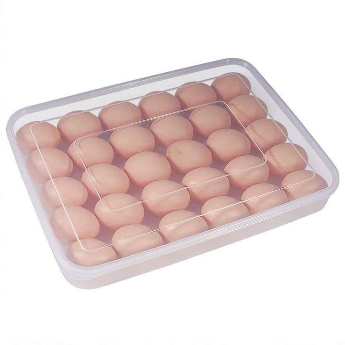 KITCHEN 24 GRIDS EGG STORAGE BOX CONTAINER TRAY FIBER