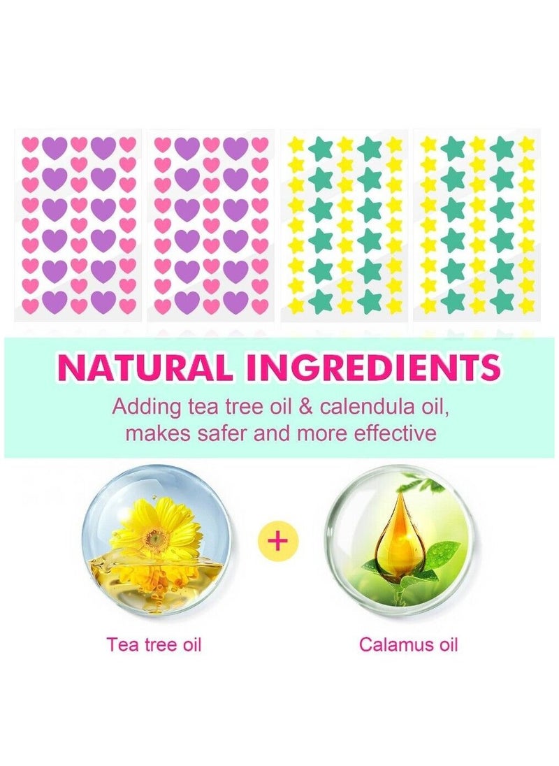 Elaimei 156 Pieces Cute Pimple Patches Hydrocolloid Acne Stickers Cover Dot for Acne Blemish Pimples Whiteheads Zit Draw out Oil & Impurities Absorb Fluid and Reduce Inflammation Star Face for Women  - Image 4