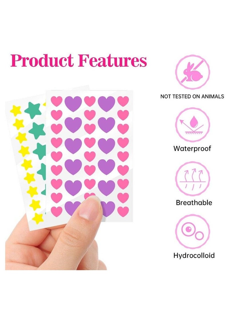 Elaimei 156 Pieces Cute Pimple Patches Hydrocolloid Acne Stickers Cover Dot for Acne Blemish Pimples Whiteheads Zit Draw out Oil & Impurities Absorb Fluid and Reduce Inflammation Star Face for Women  - Image 3
