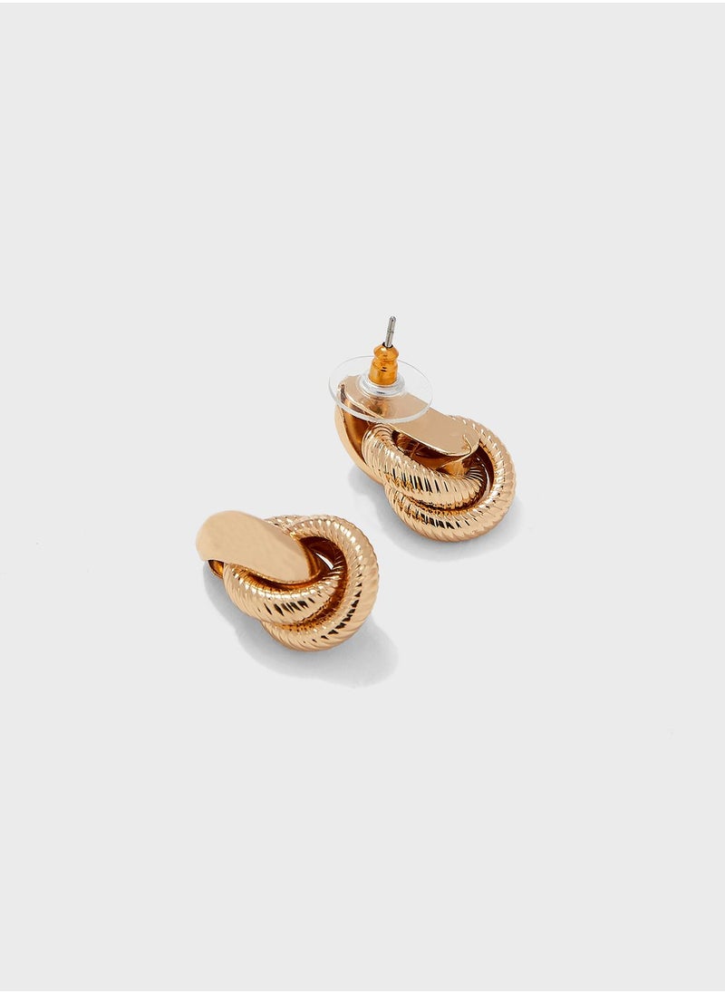 ELLA Twisted Textured Stud Earrings  - Image 2