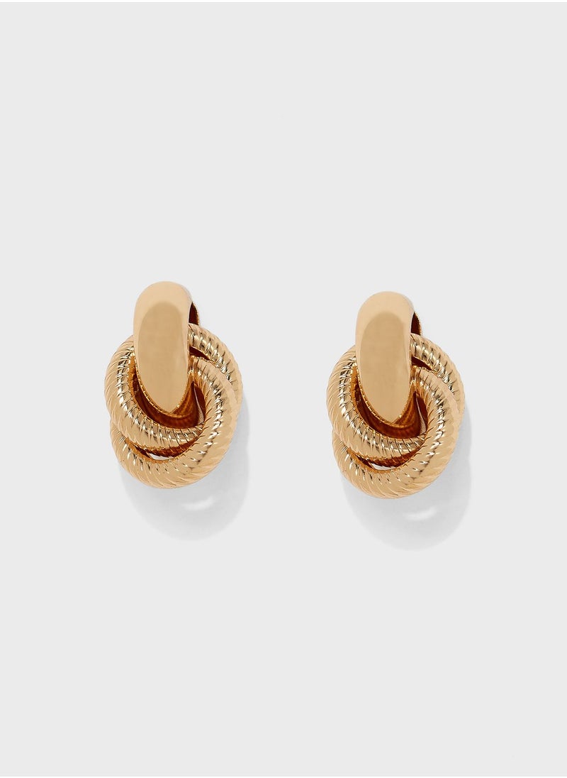 ELLA Twisted Textured Stud Earrings  - Image 1