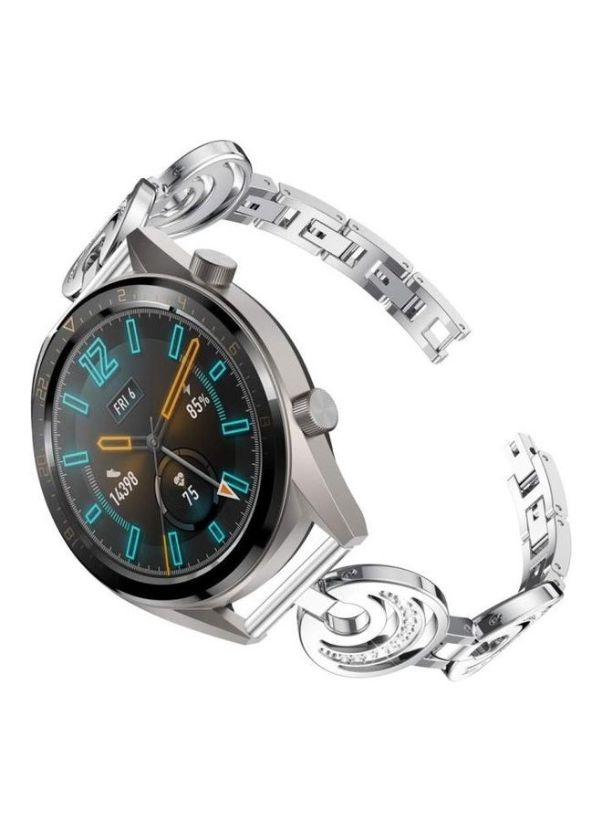 بي جي إم Sun Moon Star Aluminum Alloy Watch Strap For Huawei GT 2e/GT 2 46mm Silver - Image 1