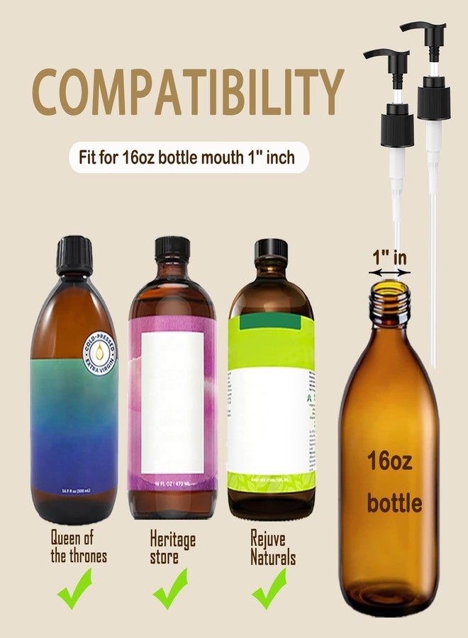 Oxyooh 2 Pack Pump Dispenser Compatible with Queen of Thrones & Heritage Castor Oil & Rejuvenaturals, Plastic Precision Pump for 16oz Bottle, Queen Dispenser with Empty Mascara Tube (Oil not Included - Image 3
