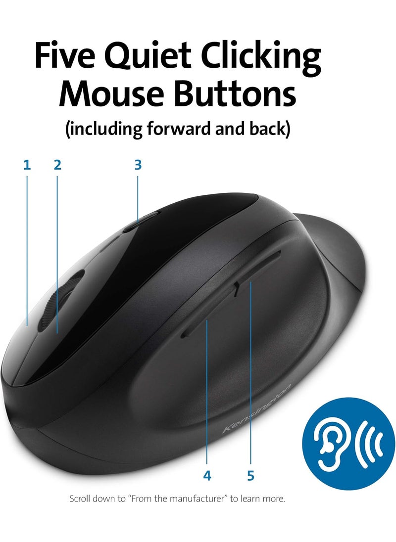 Kensington Kensington Pro Fit Ergonomic Wireless Mouse  Black K75404WW 8x6x4  - Image 4
