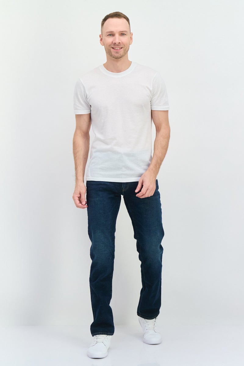 GAP Men Straight Fit Washed Stretchable Denim, Dark Blue - Image 4