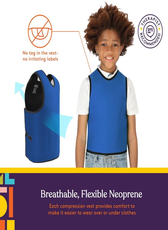 Special Supplies Sensory Compression Vest Deep Pressure Comfort (Blue, Small) - Image 3