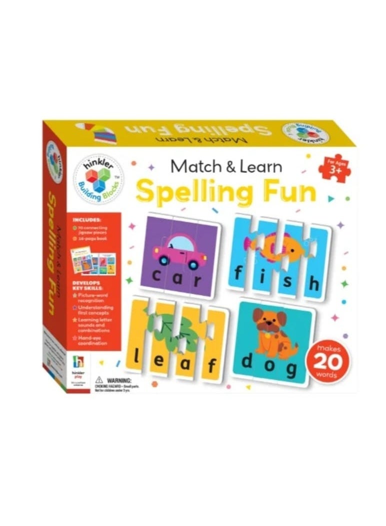 هينكلر لعبة هينكلر التعليمية للمطابقة والتعلم، لعبة ألغاز تعليمية، مناسبة للأعمار من 3 سنوات فما فوق، تُكوّن 20 كلمة، تتضمن كتابًا، نشاط ترفيهي رائع للأطفال، فكرة هدية ممتازة للأولاد والبنات - Image 2