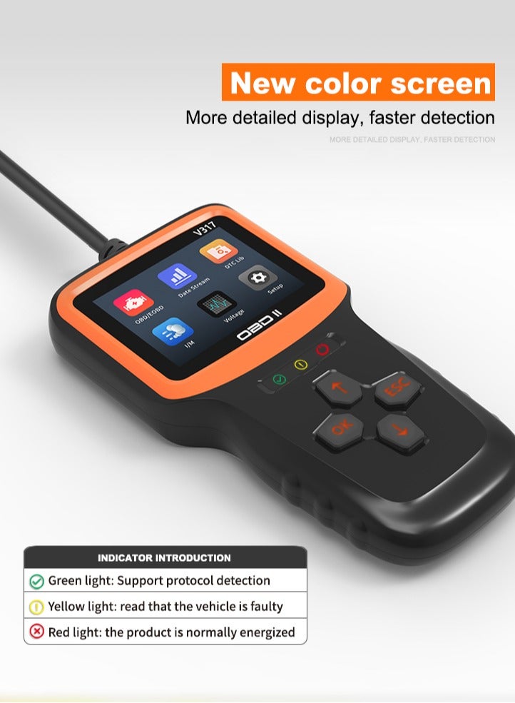 Generic OBDII Scanner Diagnostic Tool, Vehicle Check Engine Code Readers with Reset and I/M Readiness for All Vehicles  - Image 5