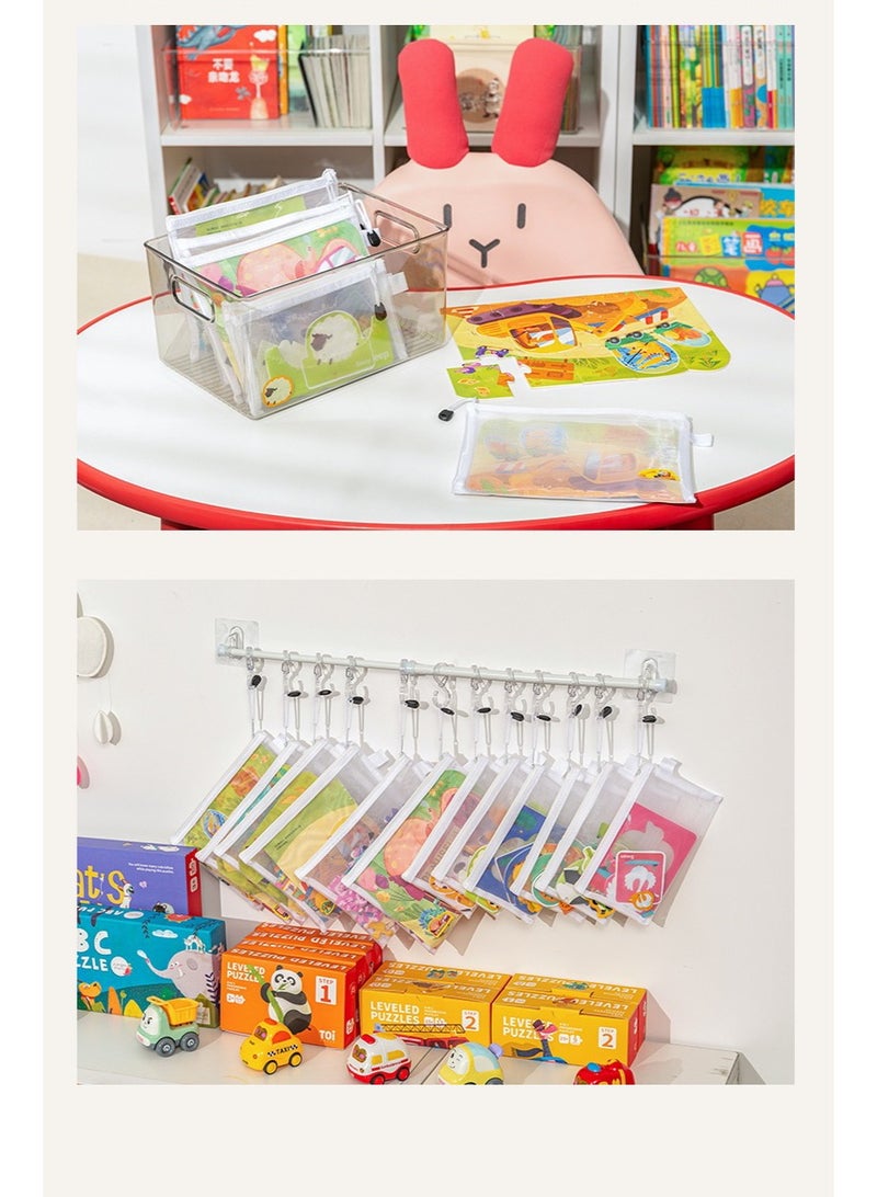 9pcs Toy storage bag building block puzzle sub-package bag children small particle zipper transparent finishing storage bag (Multiple specifications) - Image 5