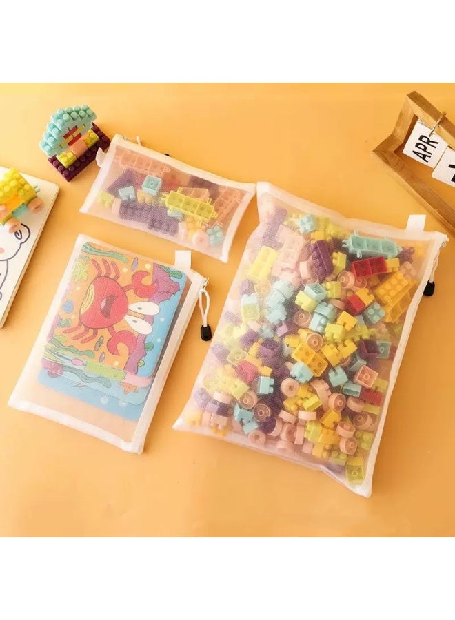 9pcs Toy storage bag building block puzzle sub-package bag children small particle zipper transparent finishing storage bag (Multiple specifications) - Image 2