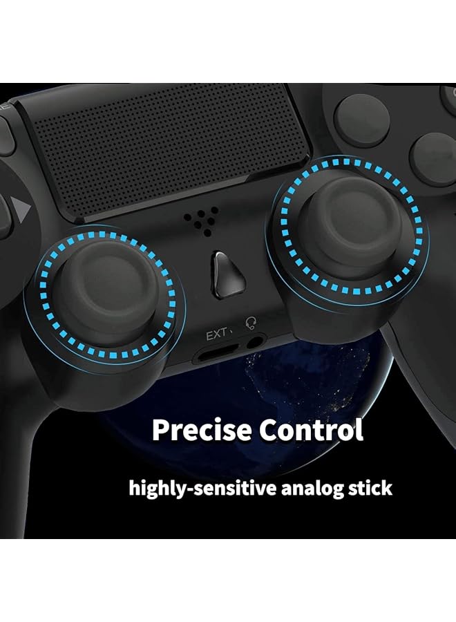 Wireless Controller For Ps4 Remote For Playstation 4 With Charging Cable Game Controller Joystick With Dual Vibration/6 Axis Gyro Sensor/Audio Function/1000Mah (Black)  - Image 5