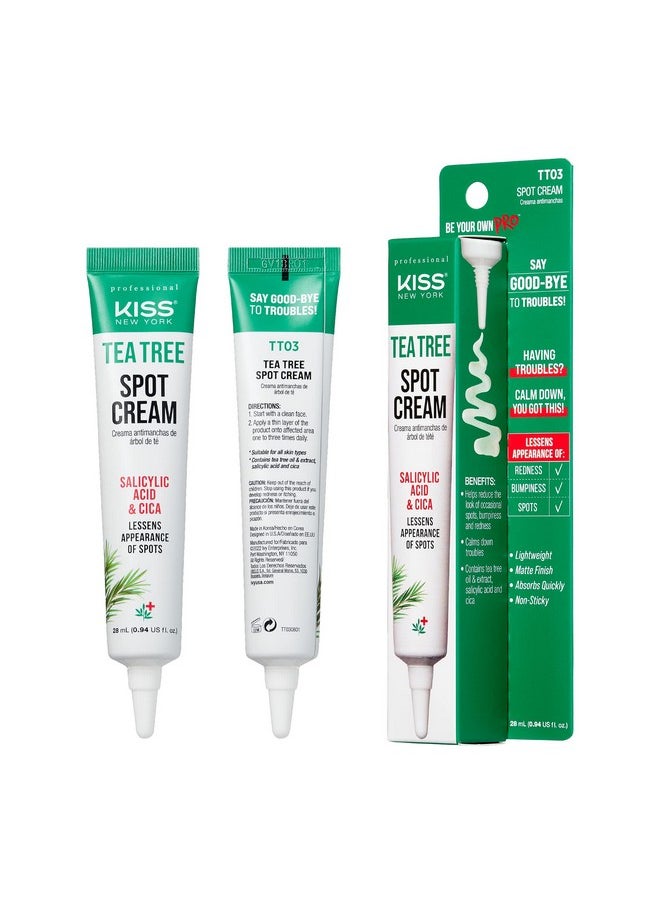 kiss new york Tea Tree Spot Cream Korean Skincare Lightweight Face Spot Cream For Blemishes  - Image 2