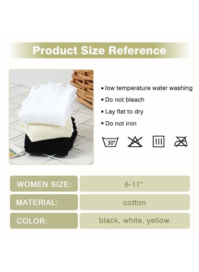 YOYOU Ruffle Crew Socks Women, Frilly Socks, Girly Scalloped Lettuce, Ruffle Lace, One size - Image 5