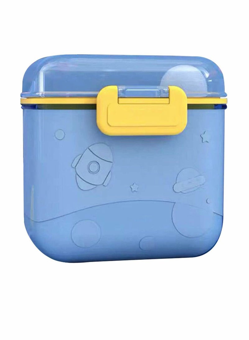 KASTWAVE Baby Formula Dispenser Portable Milk Powder Dispenser Container Box, Travel Baby Food Storage with Scoop and Carry Handle for Infant Travel Outdoor Activities, BPA Free, Cute (Blue) - Image 1