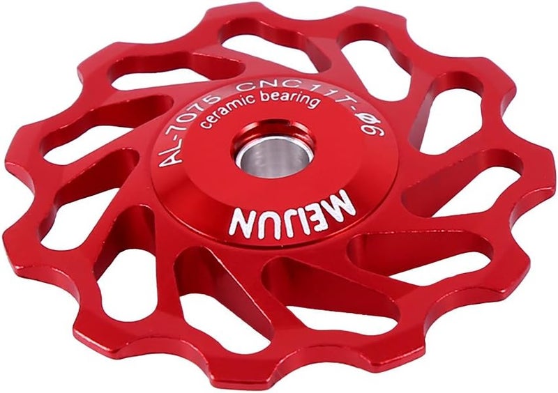 woobles Rear Derailleur Pulley, Bike Bicycle Ceramic Bearing Jockey Wheel Aluminium Alloy Rear Derailleur Guide Roller 11T/13T (2pcs)- - Image 5