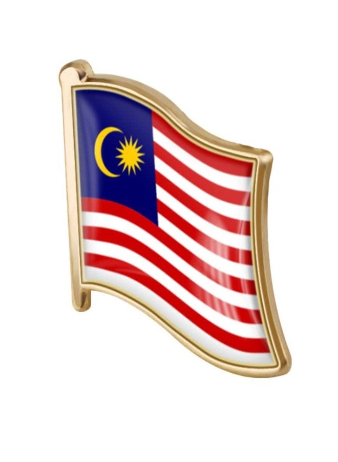 vmcoatdu Malaysia Flag Pin Badge International Travel Brooch Metal Alloy Souvenir Pin for Hat Clothes Backpack (Malaysia), 0.75x0.7inch, Metal, epoxy resin - Image 1