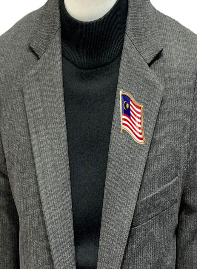 vmcoatdu Malaysia Flag Pin Badge International Travel Brooch Metal Alloy Souvenir Pin for Hat Clothes Backpack (Malaysia), 0.75x0.7inch, Metal, epoxy resin - Image 2