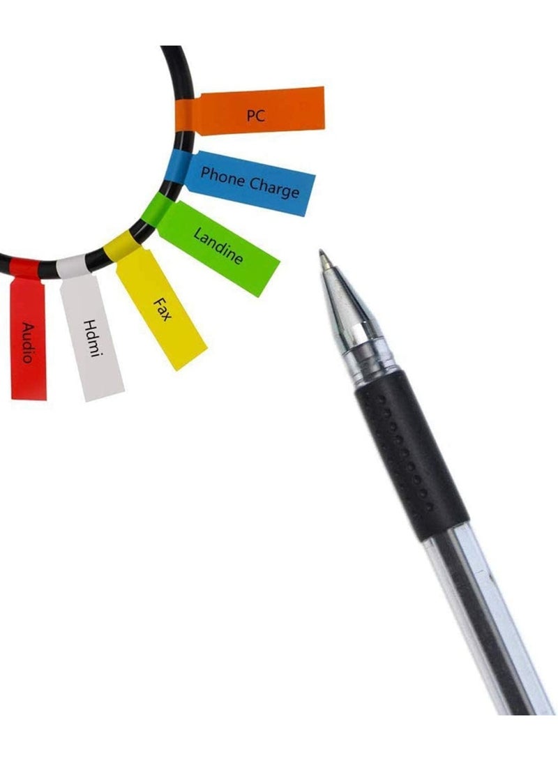 ملصق كابلات من 6 أوراق، ملصق كابلات من النوع P ملون، ملصق كابلات الشبكة، مقاوم للماء والتمزق، مقاوم للزيت، مناسب للأعمال المكتبية، تنظيم كابلات المدارس المنزلية، طابعة ليزر خطية - Image 3