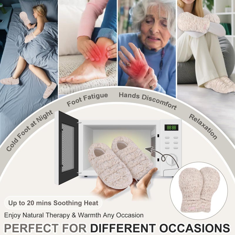 SuzziPad Microwavable Hand Warmers and Heated Slippers, Heated Hand Mitts and Feet Warmers for Fatigue and Discomfort, Cold Feet Reliever for Bed, Ideal Choice for Women & Men in Cold Day, L - Image 2