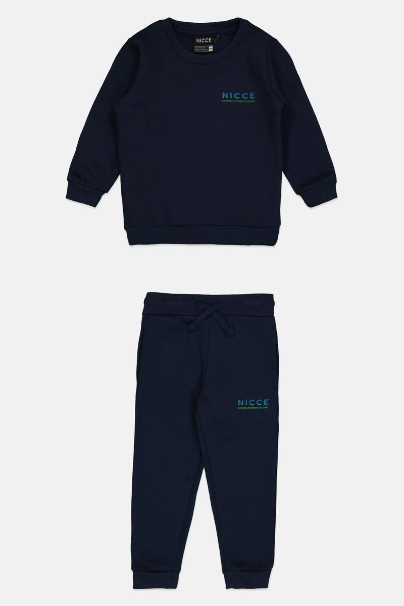 Nicce Toddlers Boy 3 Pcs Brand Logo T-Shirt, Sweatshirt And Sweatpants Set, Multicolor - Image 3