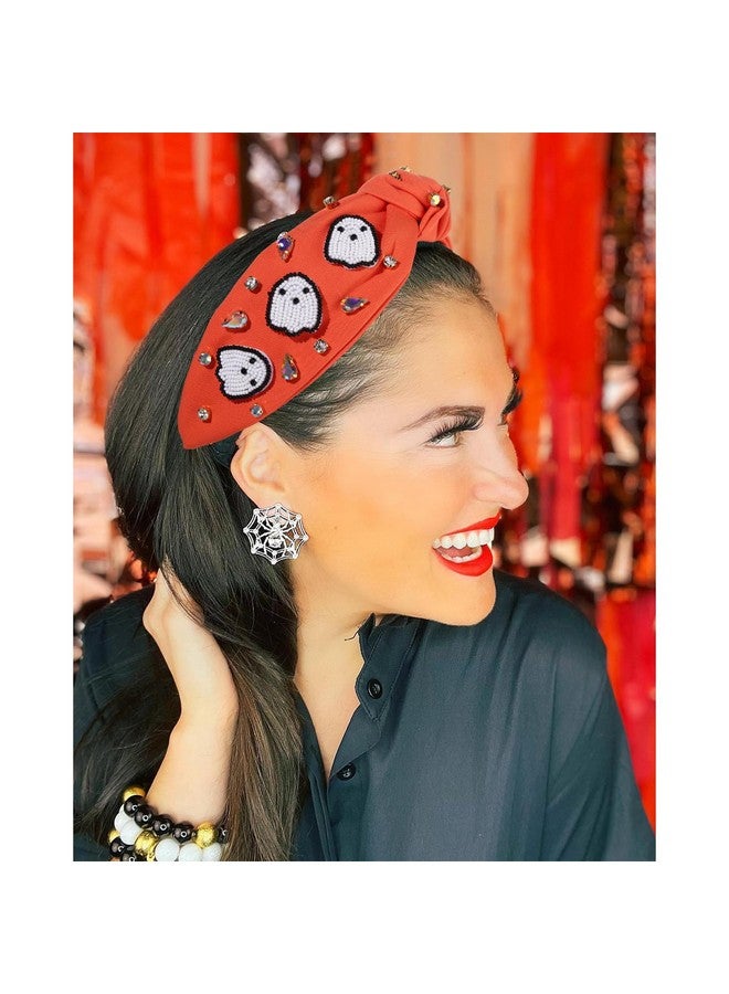 مولوك عصابة رأس معقودة على شكل هالوين للنساء على شكل شبح كريستالي على شكل قرع حلوى الذرة شبكة عنكبوت عصابة رأس للحفلات إكسسوارات شعر هدية - Image 2