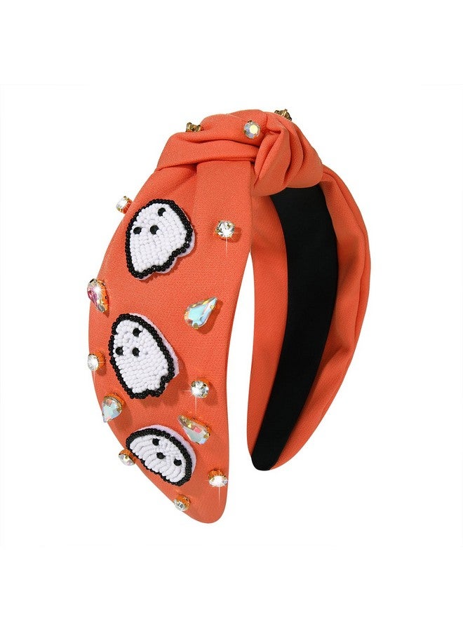 مولوك عصابة رأس معقودة على شكل هالوين للنساء على شكل شبح كريستالي على شكل قرع حلوى الذرة شبكة عنكبوت عصابة رأس للحفلات إكسسوارات شعر هدية - Image 1