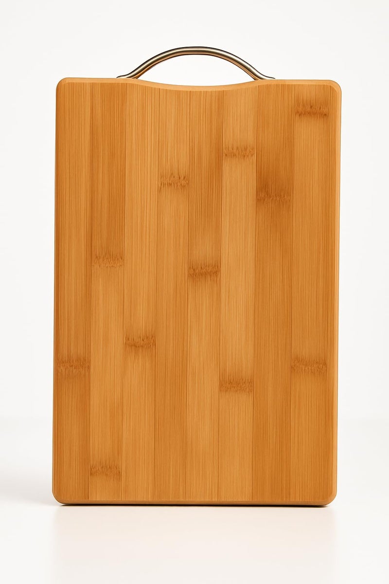 Jaipur Ace Natural Bamboo Cutting Board with Handle | Durable Chopping Board for Vegetables, Meat & Cheese | Easy to Clean Kitchen Board (36 * 26cm) - Image 1