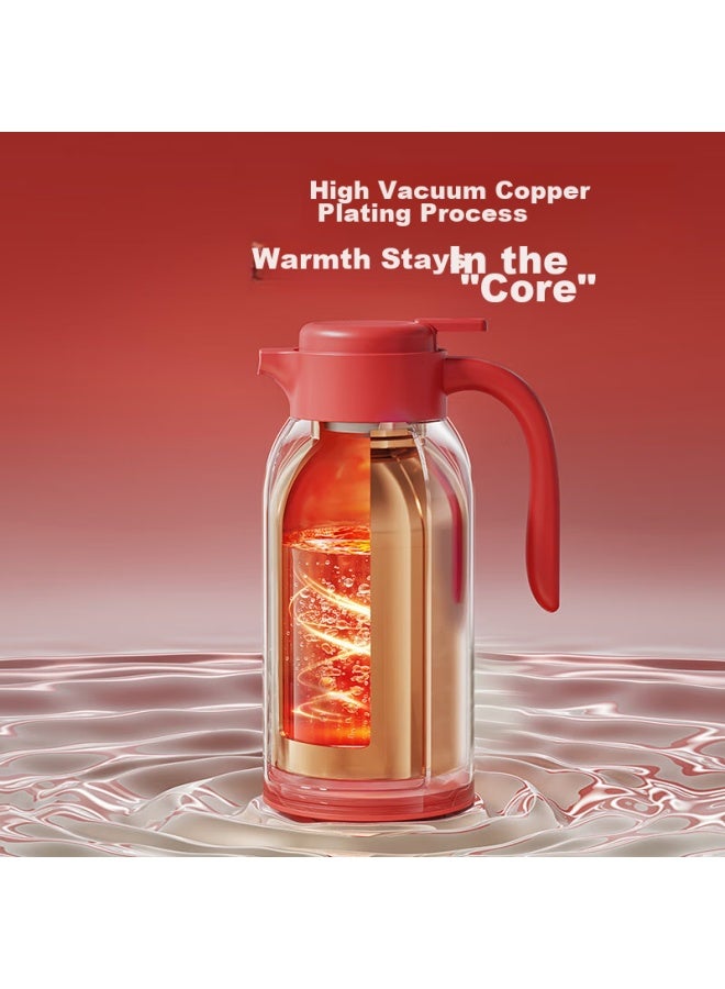 Joyoung Insulated Thermos, Large Capacity For Home Use, 304 Stainless Steel Hot Water Bottle, Wedding Dowry, Water Jug, 2l, Red - Image 5