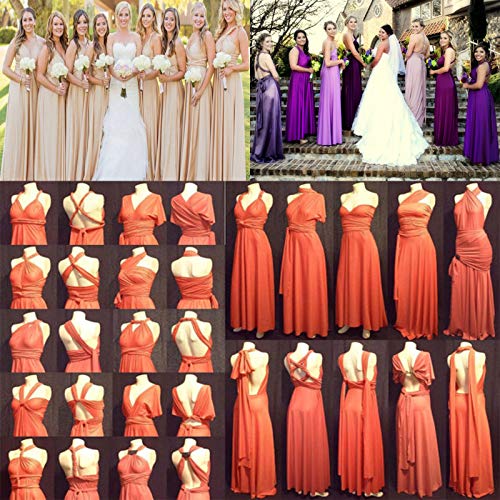 IWEMEK Women's Transformer Convertible Multi Way Wrap Long Prom Maxi Dress V-Neck Hight Low Wedding Bridesmaid Evening Party Grecian Dresses Boho Backless Halter Formal Cocktail Dance Gown Khaki Medium - Image 5