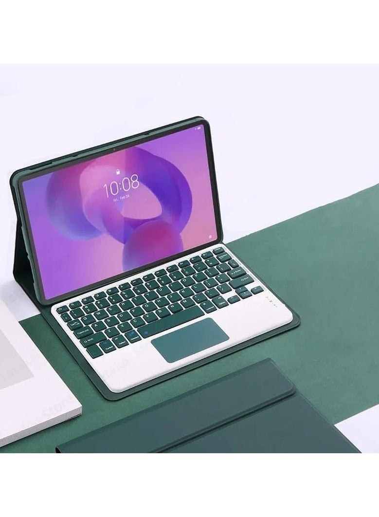 general Arabic and English Keyboard Case Compatible with Lenovo Idea Tab Pro 12.7 inch 2025 Leather Cover with Removable Wireless Trackpad Keyboard - Image 1