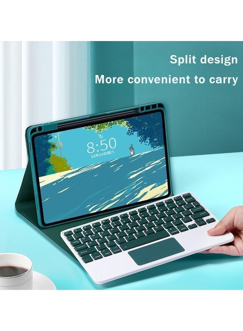 general Arabic and English Keyboard Case Compatible with Lenovo Idea Tab Pro 12.7 inch 2025 Leather Cover with Removable Wireless Trackpad Keyboard - Image 2