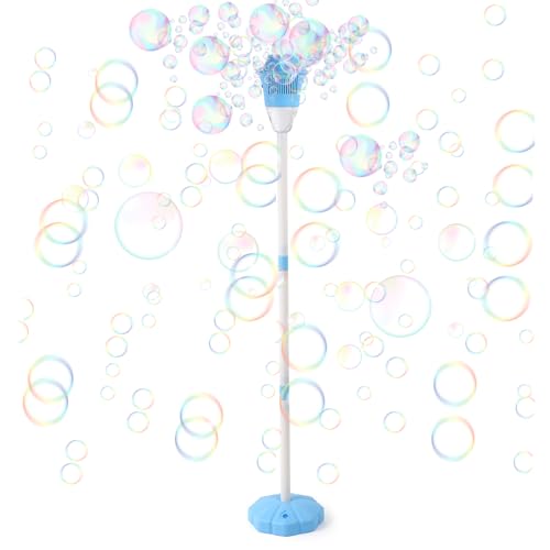 Palksky Bubble Machine with Lights for Outdoor Automatic Bubbles Blower Maker for Kids Toddlers Height 47 Inches Battery Bubbles Blower Machine for Wedding Birthday Party - Image 1