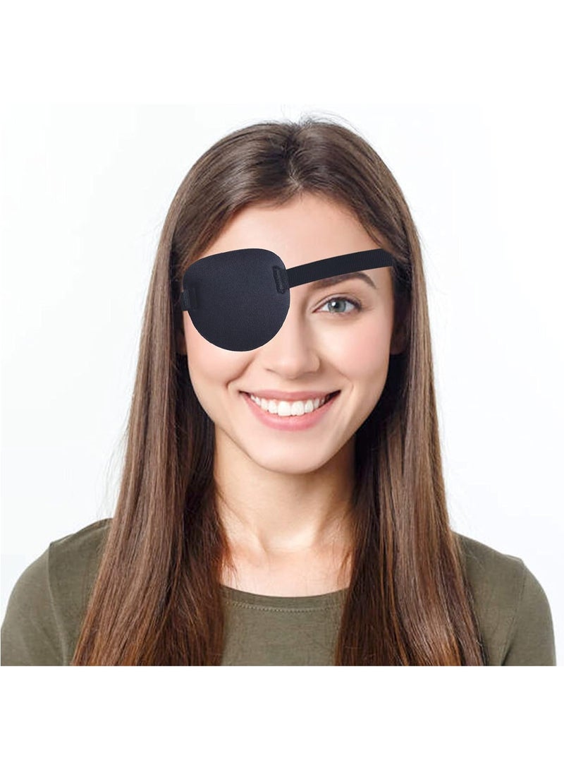VIUAUAX Eye Patches for Adults and Kids,Lazy Eye Patch for Left or Right Eye,Soft and Adjustable,One Eye Cover for Pirate or Cosplay (Black) - Image 1