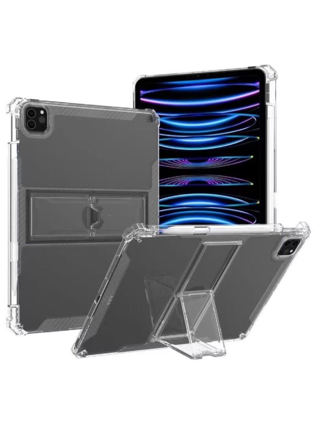 جراب iPad Pro مقاس 11 بوصة 2022 (الجيل الرابع) / 2020 (الجيل الثاني) / 2018 (الجيل الأول) مع حامل أقلام رصاص وغطاء متين مقاوم للصدمات مع مسند وحامل أقلام وحافظة واقية بأربع وسائد هوائية لجهاز iPad Pro - Image 1