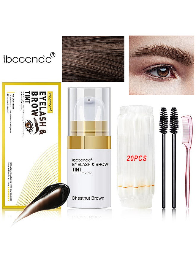 آي بي سي سي سي أن دي سي مجموعة تلوين صبغة الرموش والحواجب ، مجموعة تلوين الشعر البني الفوري للحاجب تلوين ضخم للرموش والحاجب الشريك المثالي لعلاج تصفيح رفع الرموش بيرم ، نتائج سريعة (بني كستنائي) - Image 1